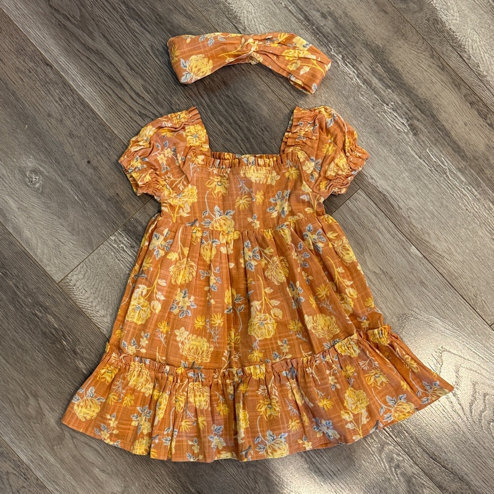 Joie Orange Floral Baby Dress